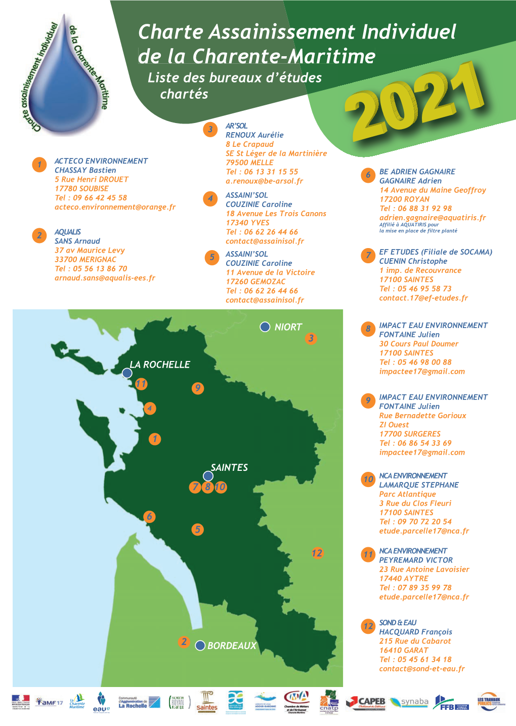 Charte Assainissement Individuel De La Charente-Maritimetime Liste Des Bureaux D’Études Chartés