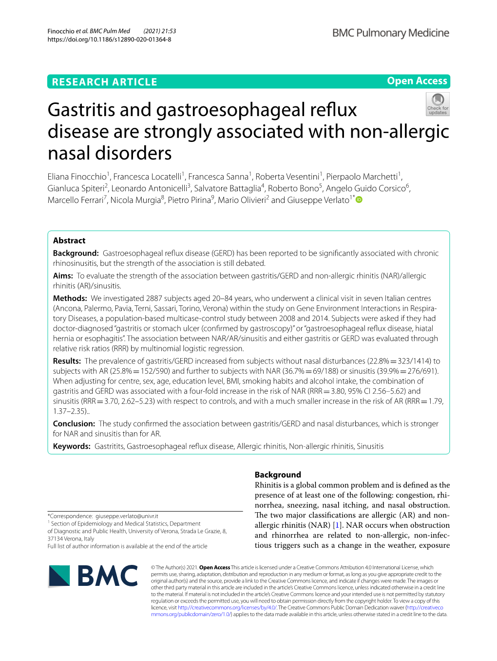 Gastritis and Gastroesophageal Reflux Disease Are Strongly Associated