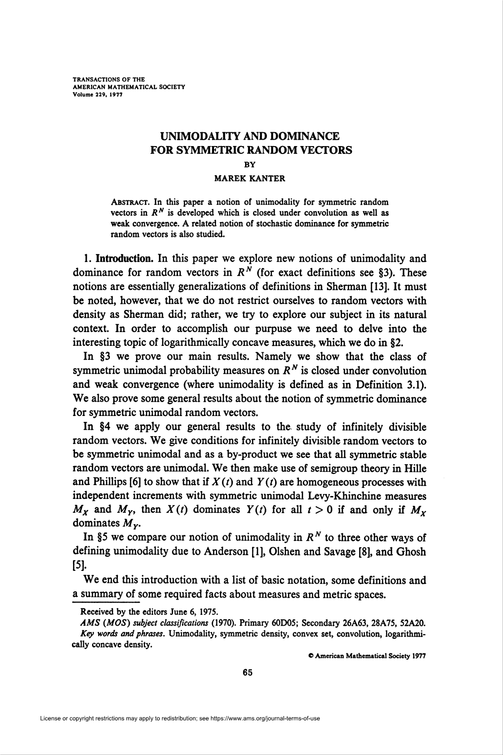 Unimodality and Dominance for Symmetric Random