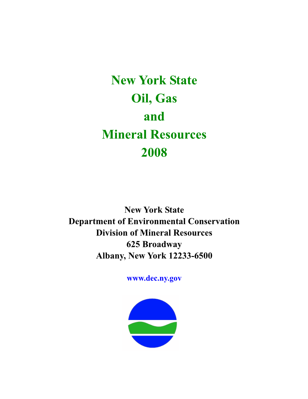 New York State Oil, Gas and Mineral Resources 2008