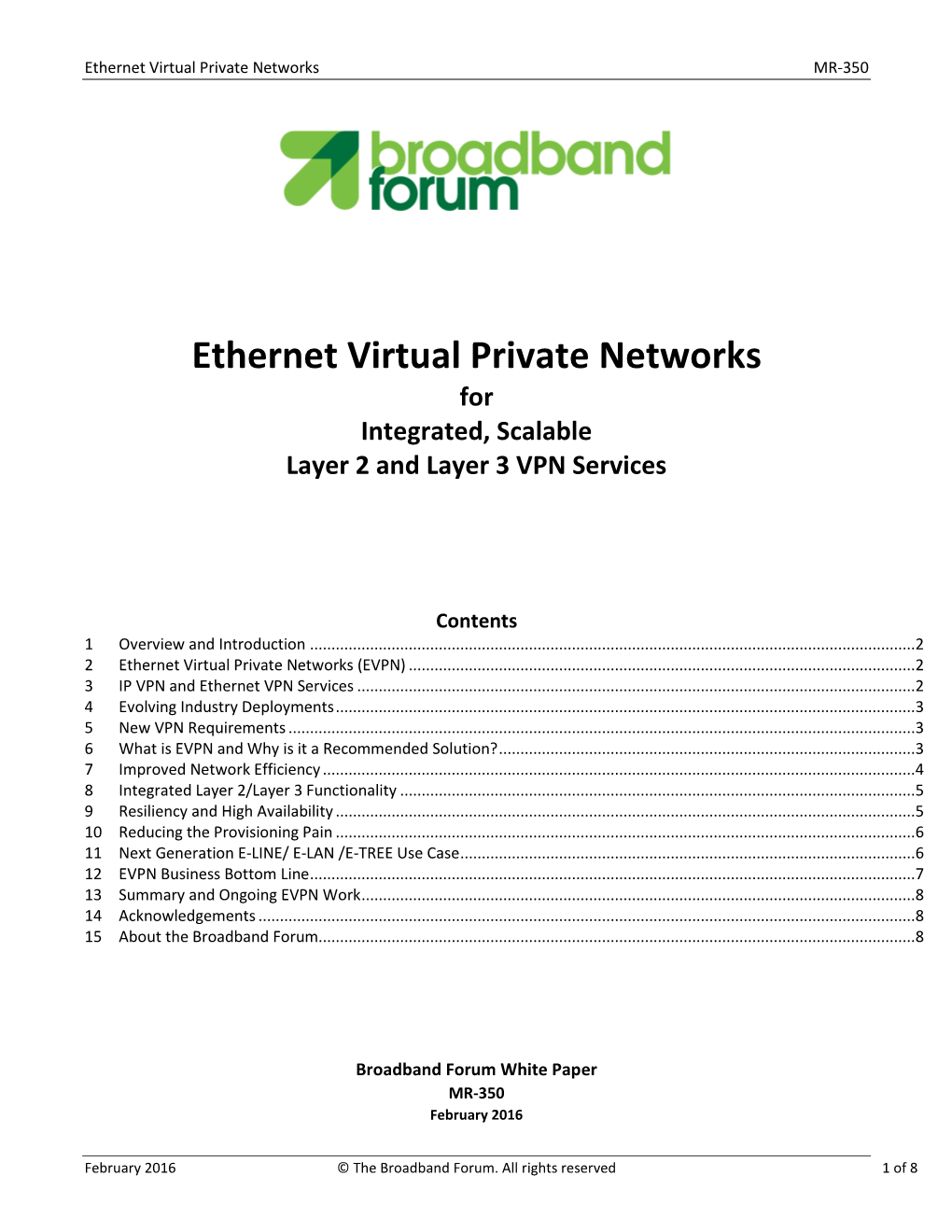 Ethernet Virtual Private Networks MR-350
