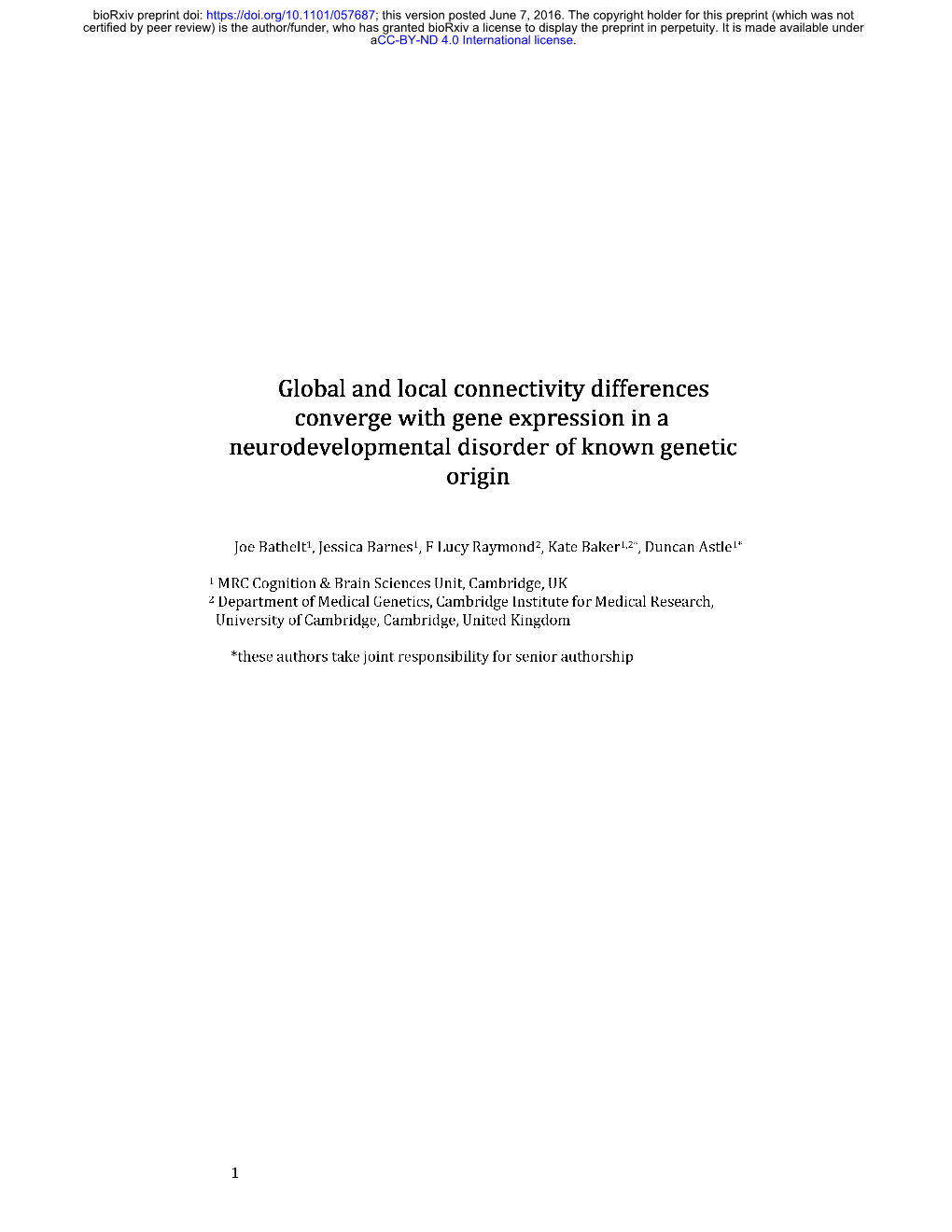 Global and Local Connectivity Differences Converge with Gene Expression in a Neurodevelopmental Disorder of Known Genetic Origin