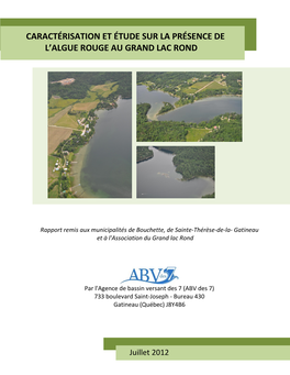 Caractérisation Et Étude Sur La Présence De L'algue Rouge Au Grand Lac Rond