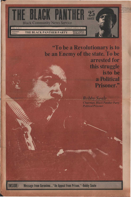 To Be a Revolutionary Is to Be an Enemy of the State. to Be Arrested for This Struggle Is to Be a Political Prisoner."