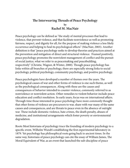 History of Peace Psychology Macnair.Pages