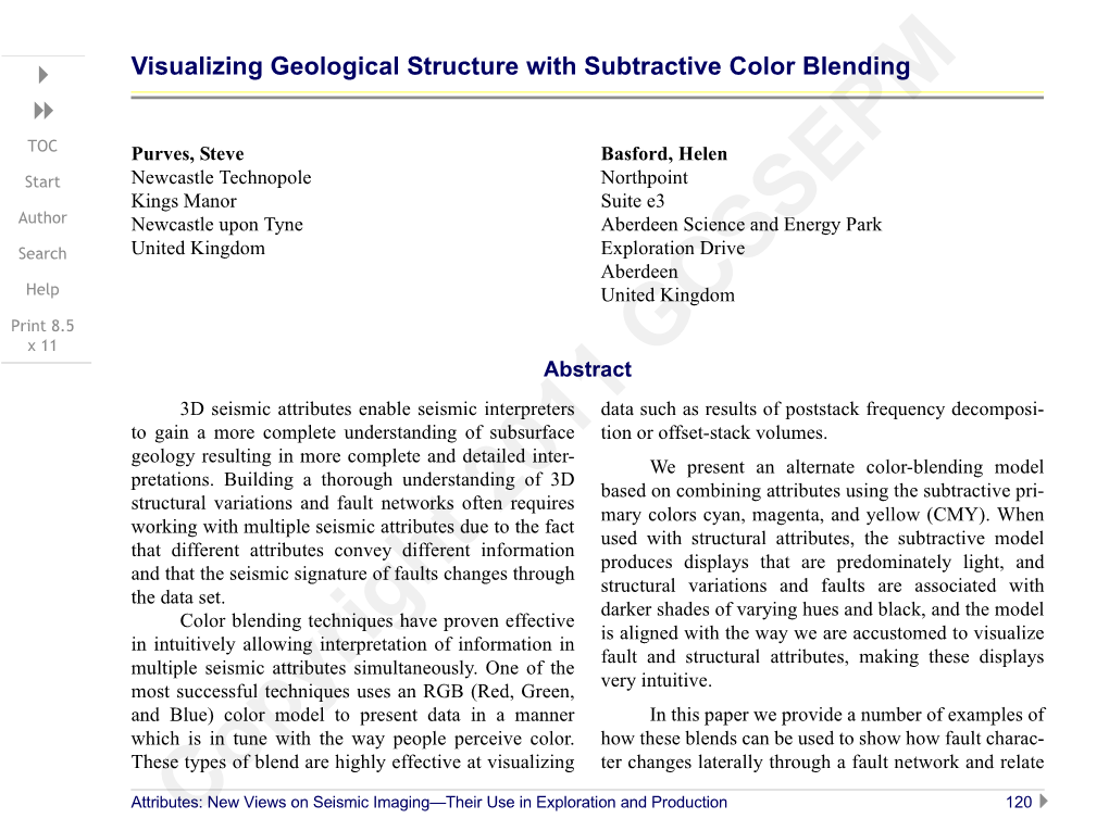 Visualizing Geological Structure with Subtractive Color Blending