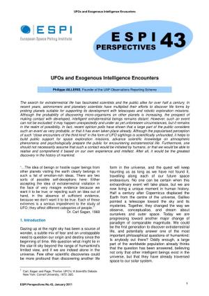 Ufos and Exogenous Intelligence Encounters