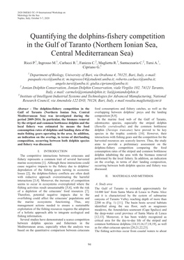 Quantifying the Dolphins-Fishery Competition in the Gulf of Taranto (Northern Ionian Sea, Central Mediterranean Sea)