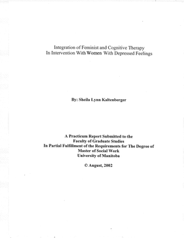 Integration of Feminist and Cognitive Therapy in Intervention with Women with Depressed Feelings