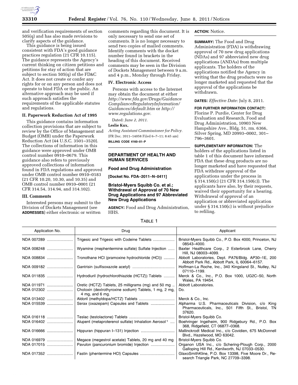 Federal Register/Vol. 76, No. 110/Wednesday, June 8, 2011