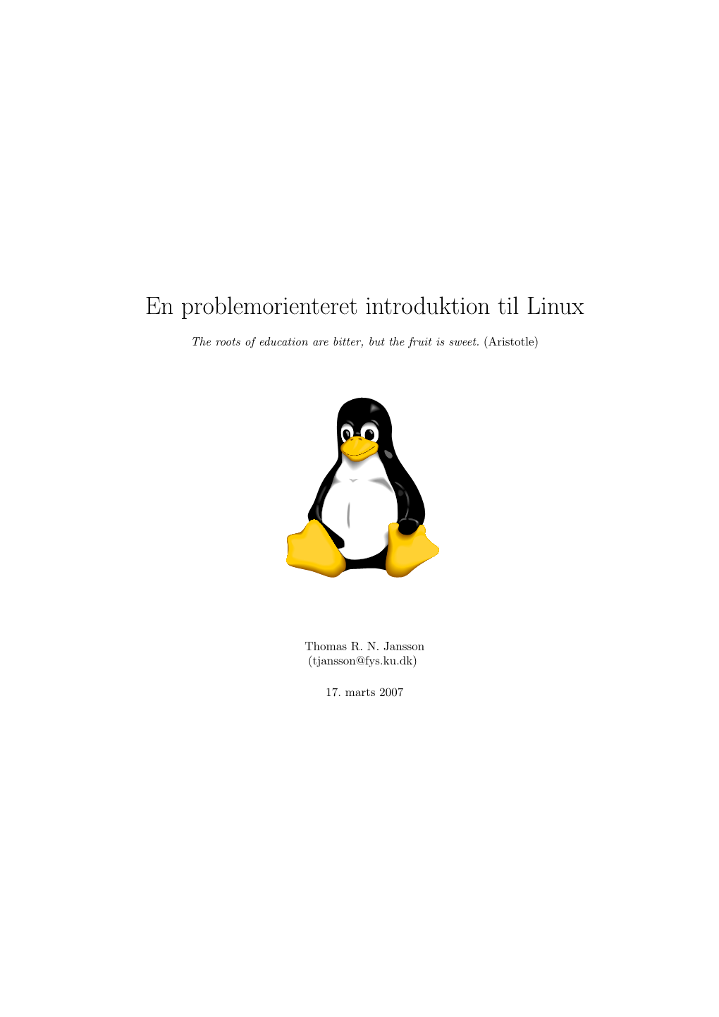 En Problemorienteret Introduktion Til Linux