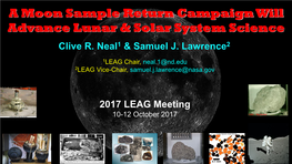 A Moon Sample Return Campaign Will Advance Lunar & Solar System