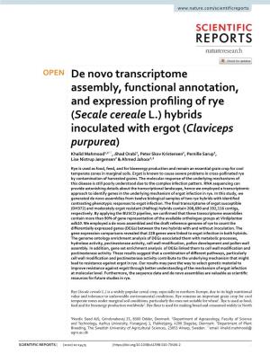 De Novo Transcriptome Assembly, Functional Annotation, And