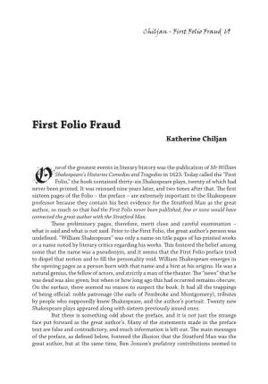 First Folio Fraud 69