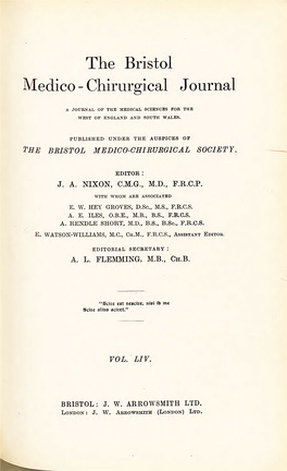 The Bristol Medico - Chirurgical Journal