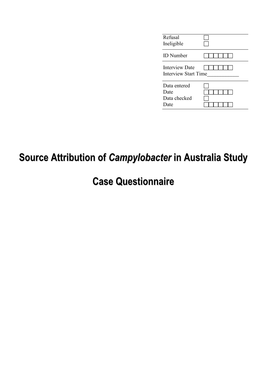 Campylobacter Case-Control Study