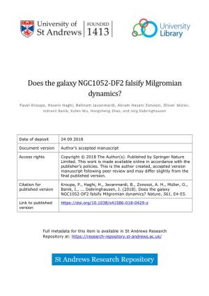 Does the Galaxy NGC1052-DF2 Falsify Milgromian Dynamics?