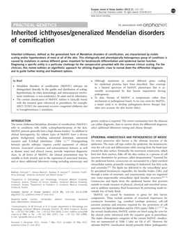 Generalized Mendelian Disorders of Cornification