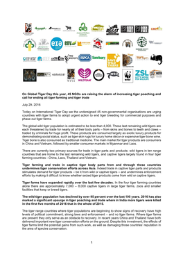 International Tiger Day NGO Statement