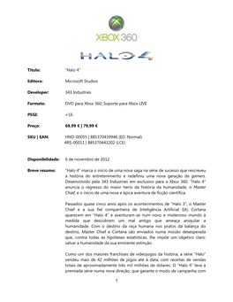 Halo 4 Fact Sheet
