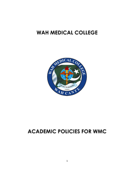 Wah Medical College Academic Policies For