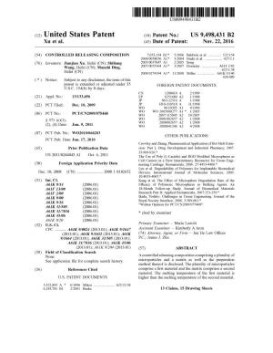 (12) United States Patent (10) Patent No.: US 9.498,431 B2 Xu Et Al