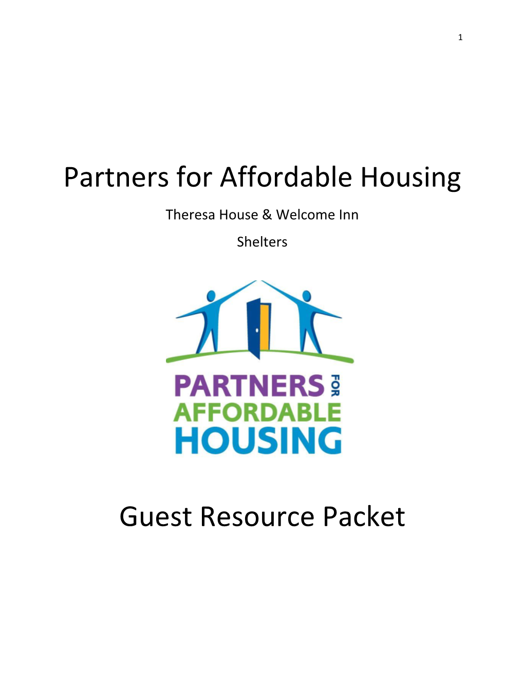 Partners for Affordable Housing Guest Resource Packet