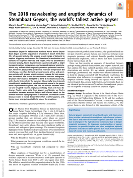 The 2018 Reawakening and Eruption Dynamics of Steamboat Geyser, the World's Tallest Active Geyser