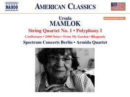 Ursula MAMLOK String Quartet No