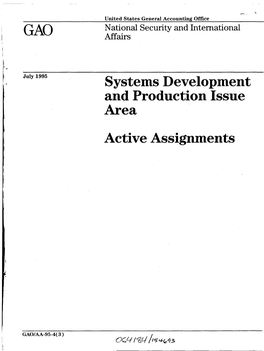 Systems Development and Production Issue Area Active Assignments