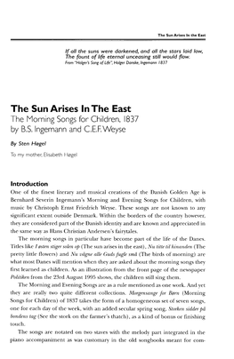 The Sun Arises in the East