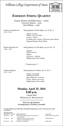 4-25-16 Emerson String Quartet