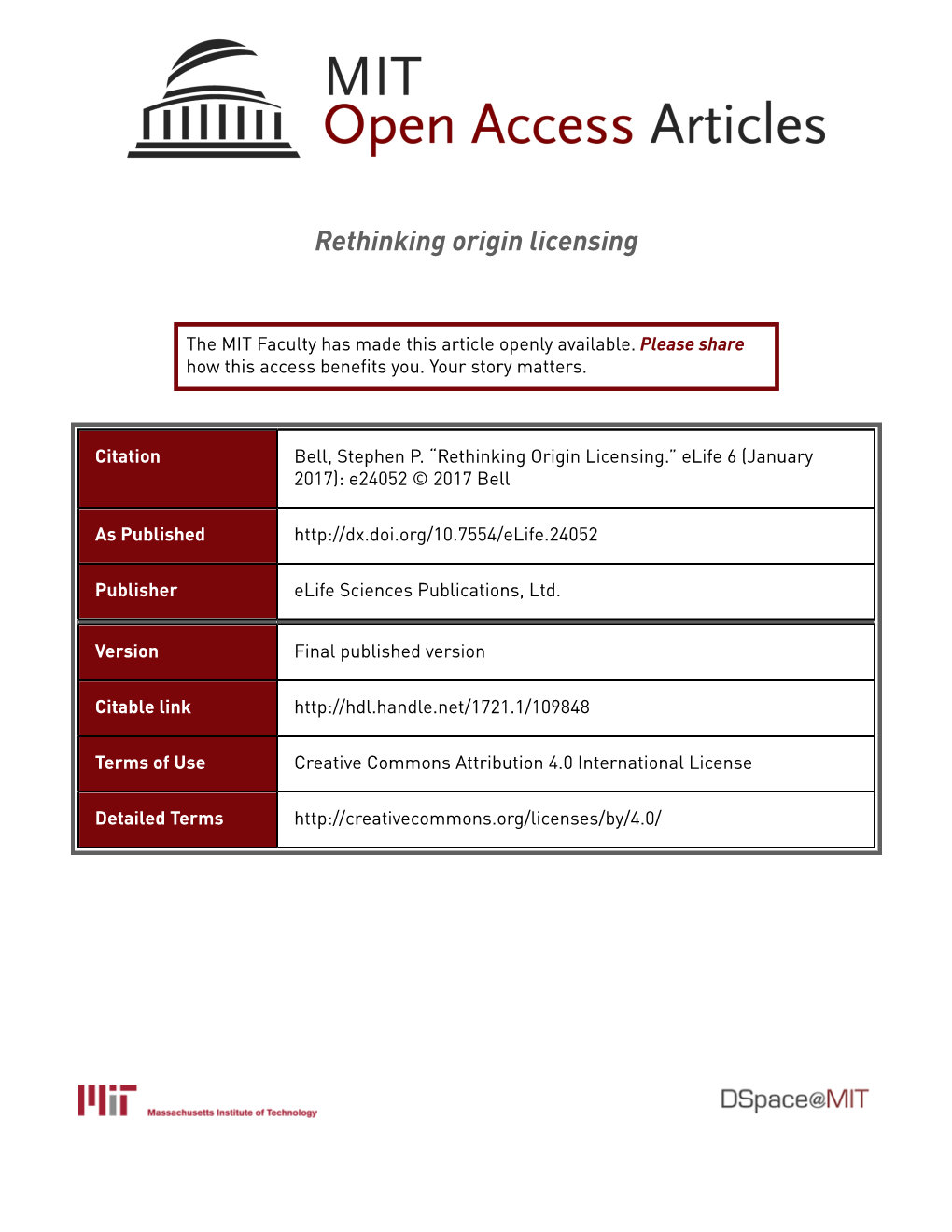 Rethinking Origin Licensing