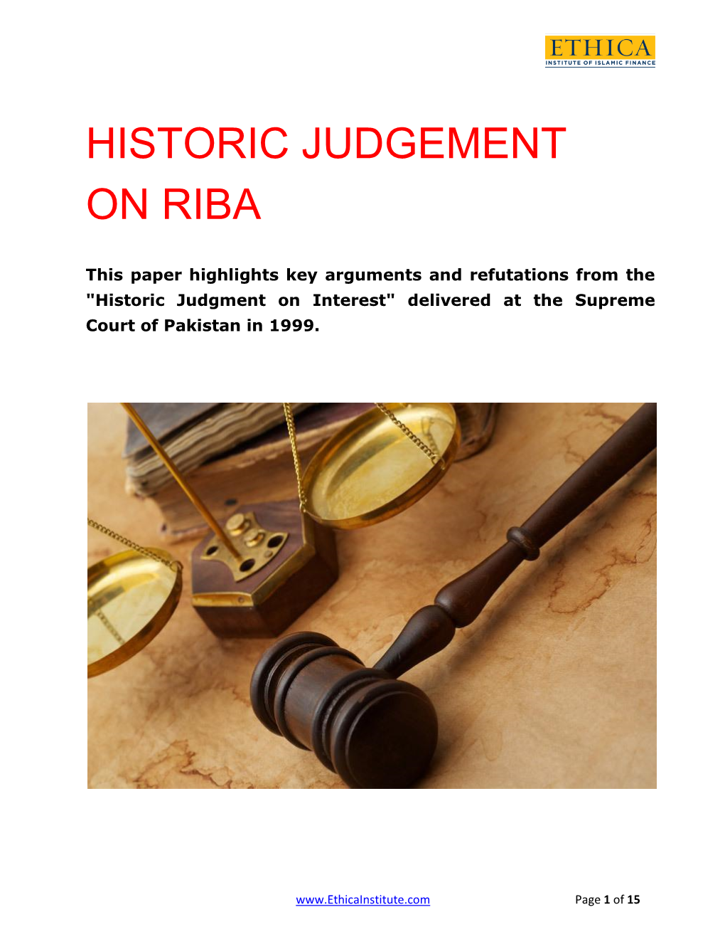 Historic Judgement on Riba