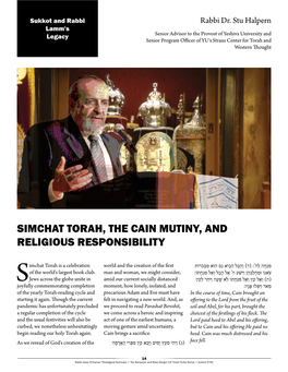 Simchat Torah, the Cain Mutiny, and Religious Responsibility