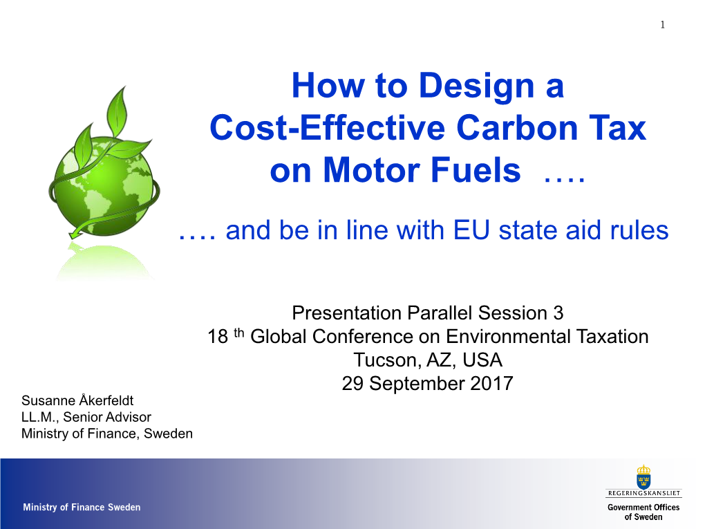 How to Design a Cost-Effective Carbon Tax on Motor Fuels …