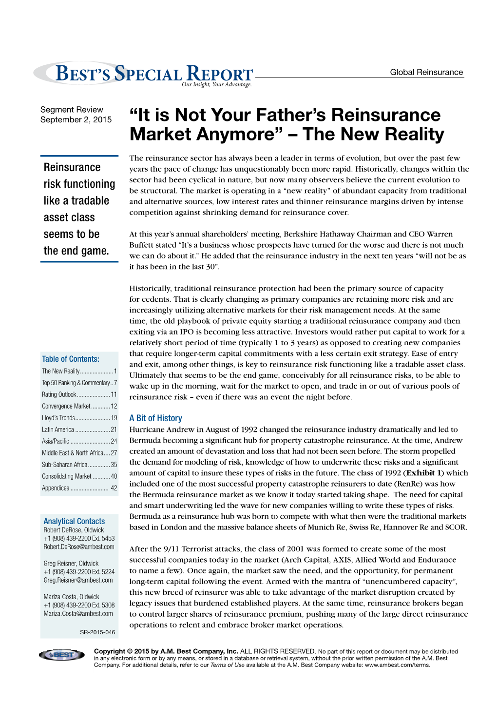 Global Reinsurance Segment Review