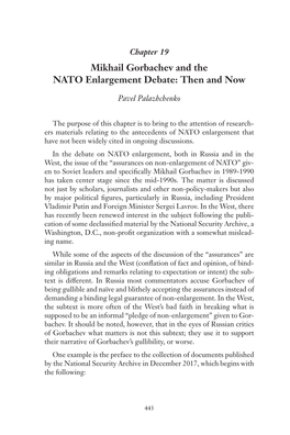 Mikhail Gorbachev and the NATO Enlargement Debate: Then and Now 443