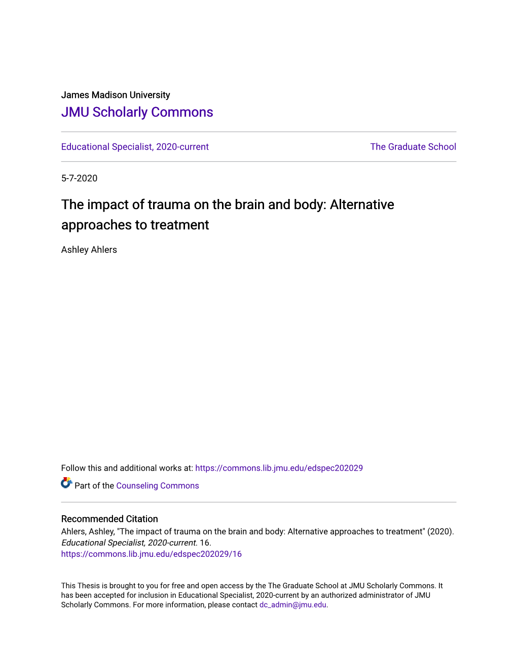 The Impact of Trauma on the Brain and Body: Alternative Approaches to Treatment