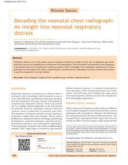 Decoding the Neonatal Chest Radiograph