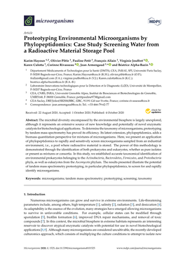 Proteotyping Environmental Microorganisms by Phylopeptidomics: Case Study Screening Water from a Radioactive Material Storage Pool