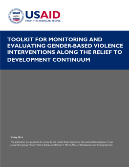 Toolkit for Monitoring and Evaluating Gender-Based Violence