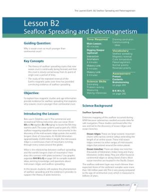Seafloor Spreading and Paleomagnetism Lesson B2 Seafloor Spreading and Paleomagnetism