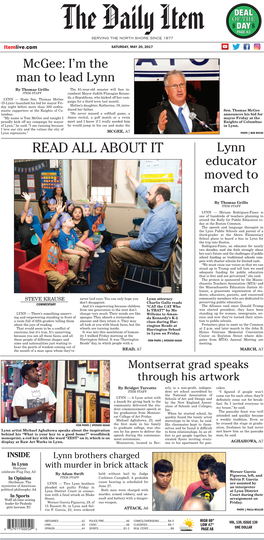 READ ALL ABOUT IT Lynn Educator Moved to March