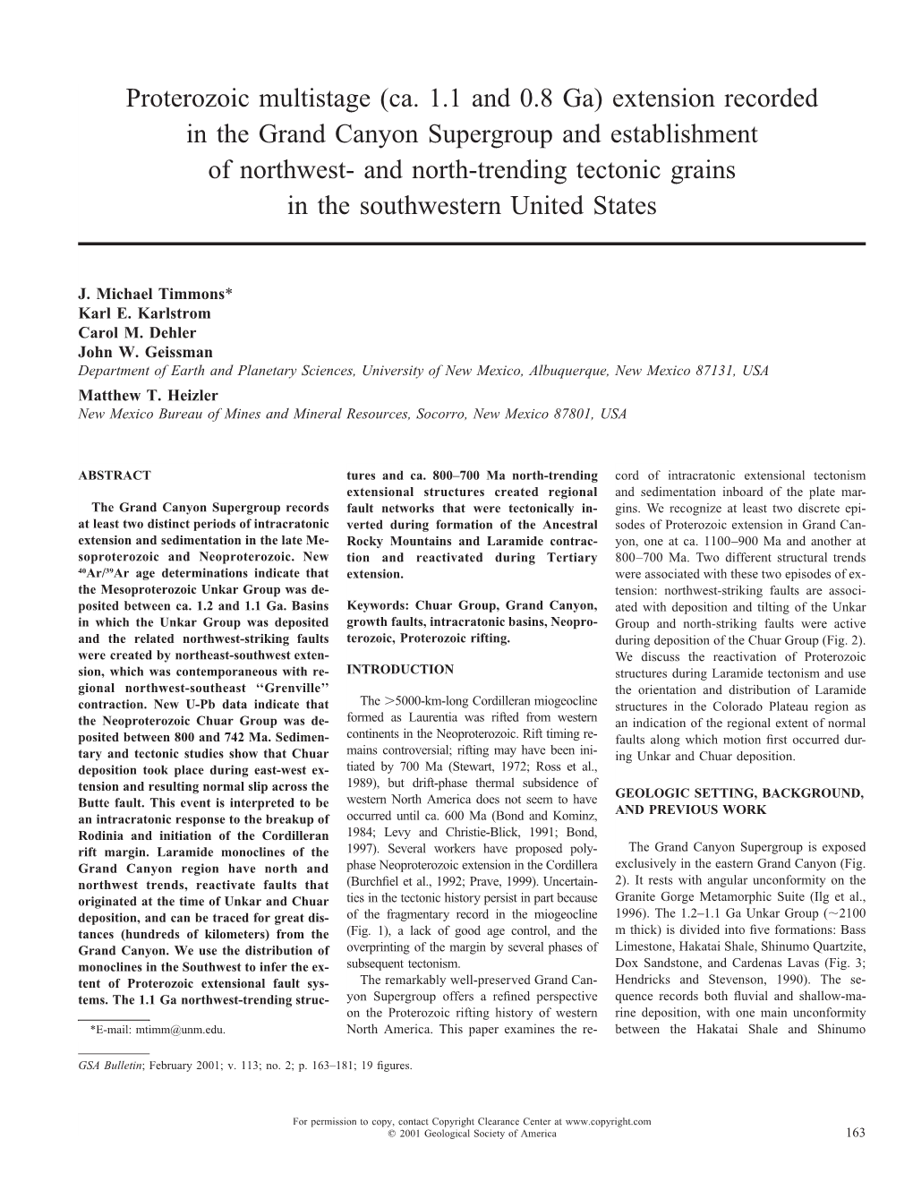 Proterozoic Multistage (Ca. 1.1 and 0.8 Ga) Extension Recorded in The