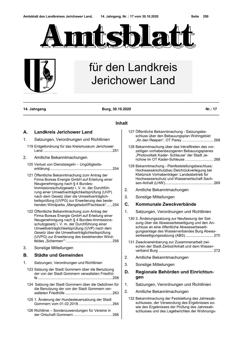 Für Den Landkreis Jerichower Land