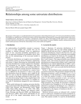 Relationships Among Some Univariate Distributions