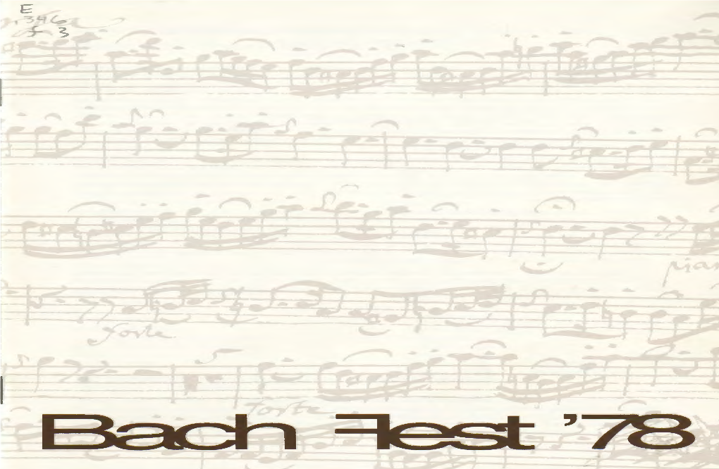 1978 Bach Festival Program