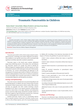 Traumatic Pancreatitis in Children