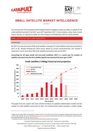 Small Satellite Market Intelligence Q3 2017
